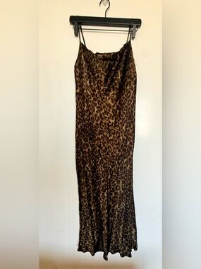 Zara Leopard-Print Midi Dress in Brown and Black